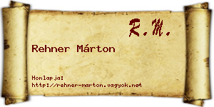 Rehner Márton névjegykártya