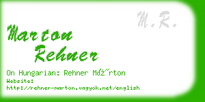 marton rehner business card